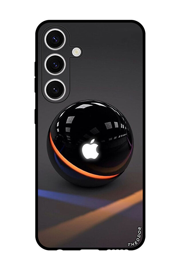 Protective Case For Samsung Galaxy S24 Plus Apple Logo on Black Ball