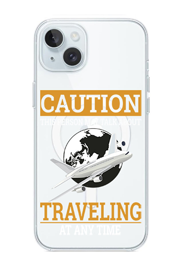 غلاف لهاتف iPhone 15 Plus متوافق مع MagSafe، جراب مقاوم للصدمات، تحذير أثناء السفر - 1