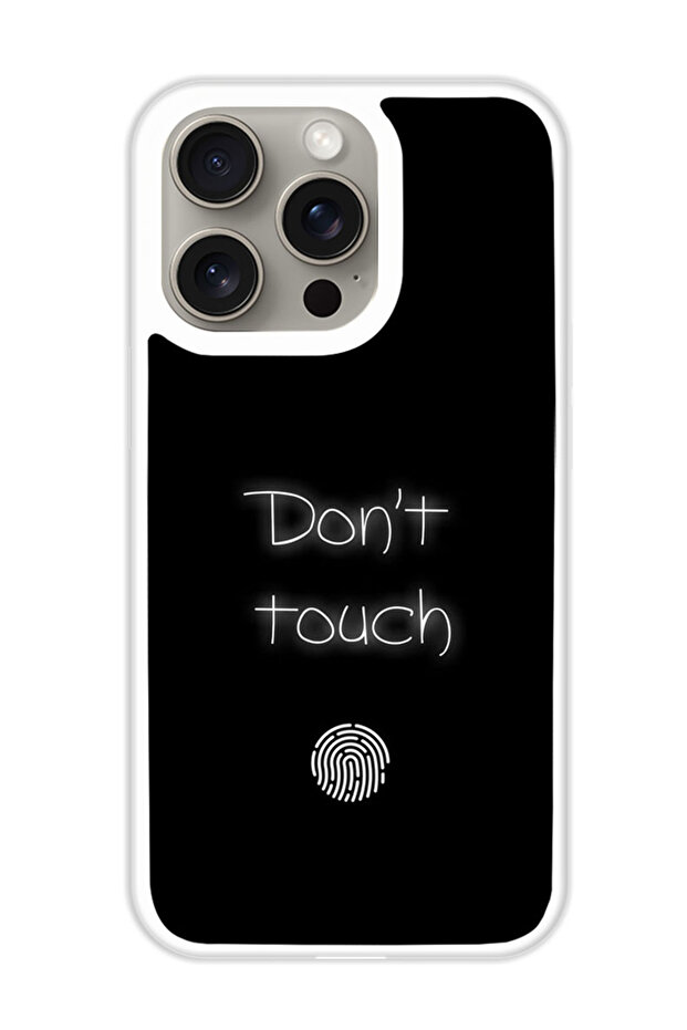 Protective Case Cover For APPLE IPHONE 15 Pro Max Dont touch (2) (White Bumper)