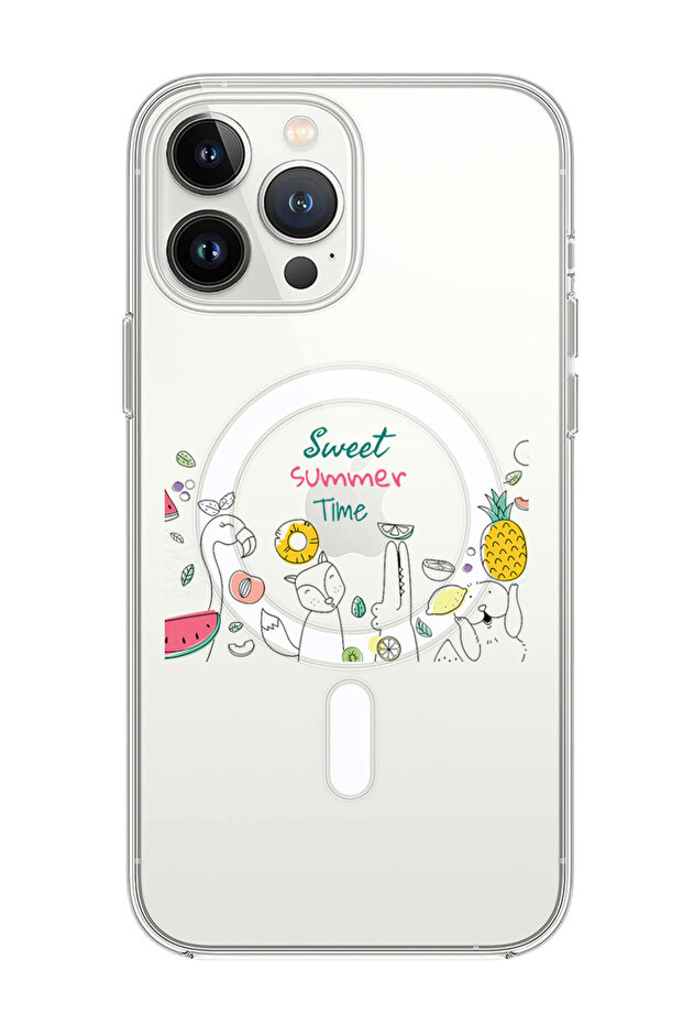Case for iPhone 14 Pro Max Compatible with MagSafe, Shockproof Phone Bumper Cover Sweet Summer Time