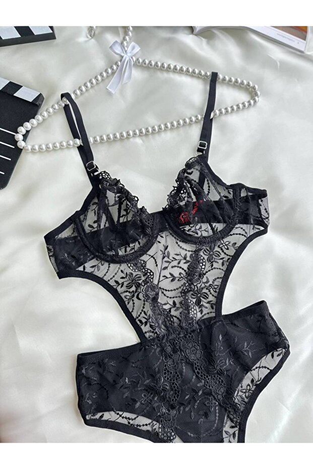 Vera Siyah Bodysuit - 2