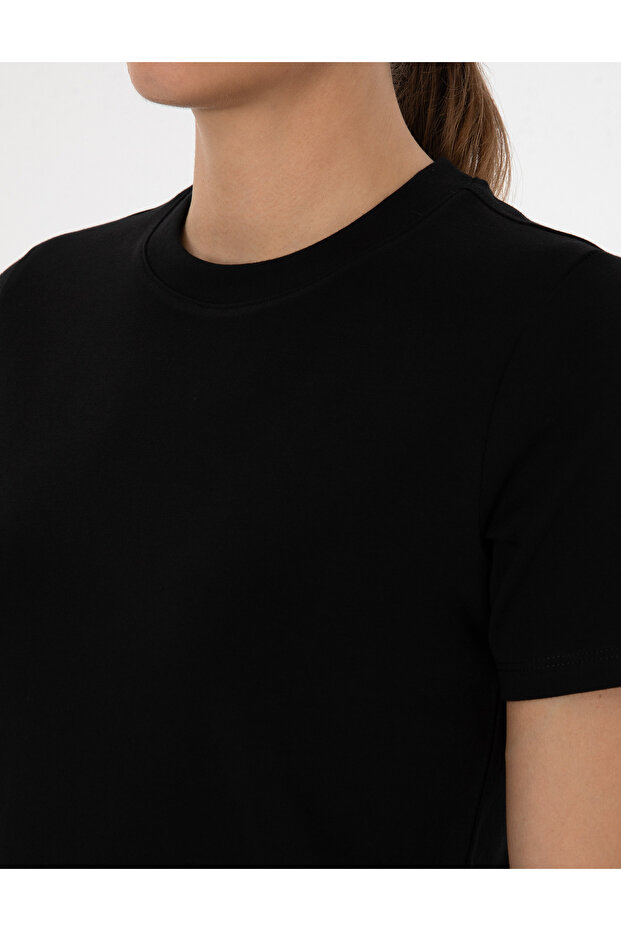 Siyah Regular Fit Basic Tişört 50310543-VR046 - 7