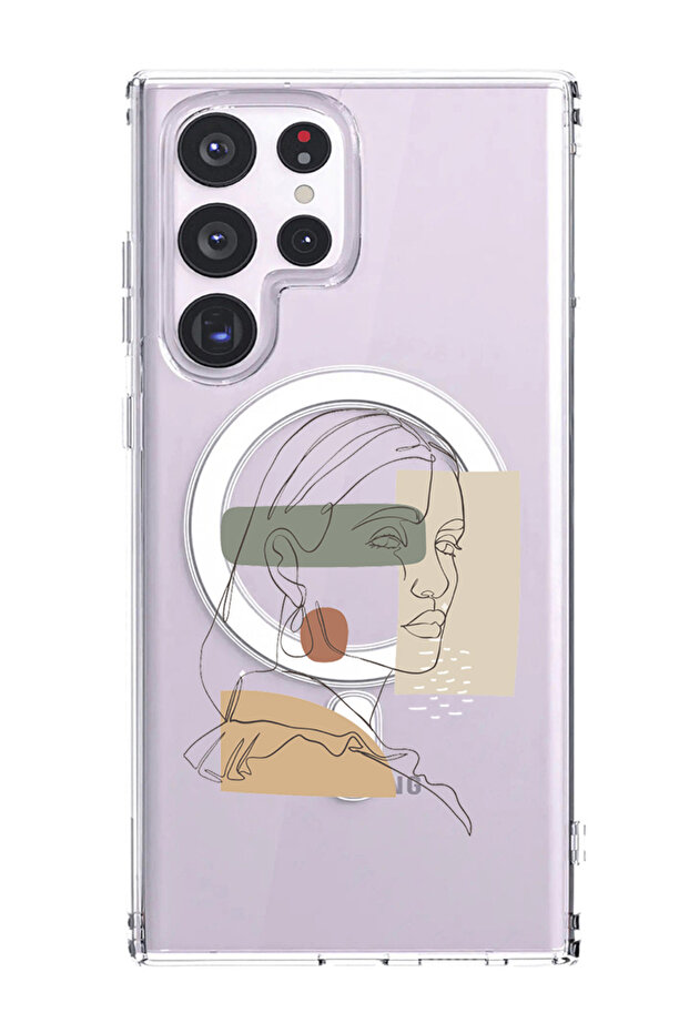 Case for Samsung Galaxy S23 Ultra Compatible with MagSafe, Shockproof Phone Bumper Cover Women B