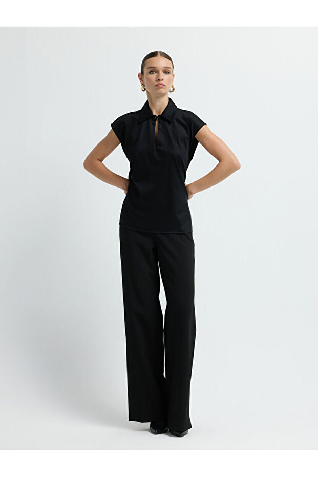 Yakalı Kolsuz Bluz - 4