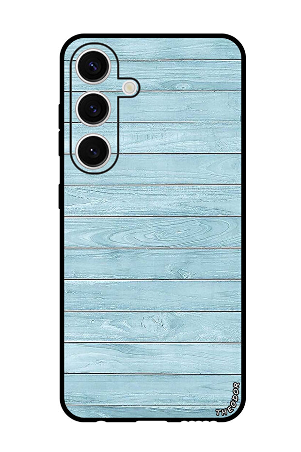 Protective Case Anti Scratch Shock Proof Bumper Cover For Samsung Galaxy S24 Plus Light Blue Wood
