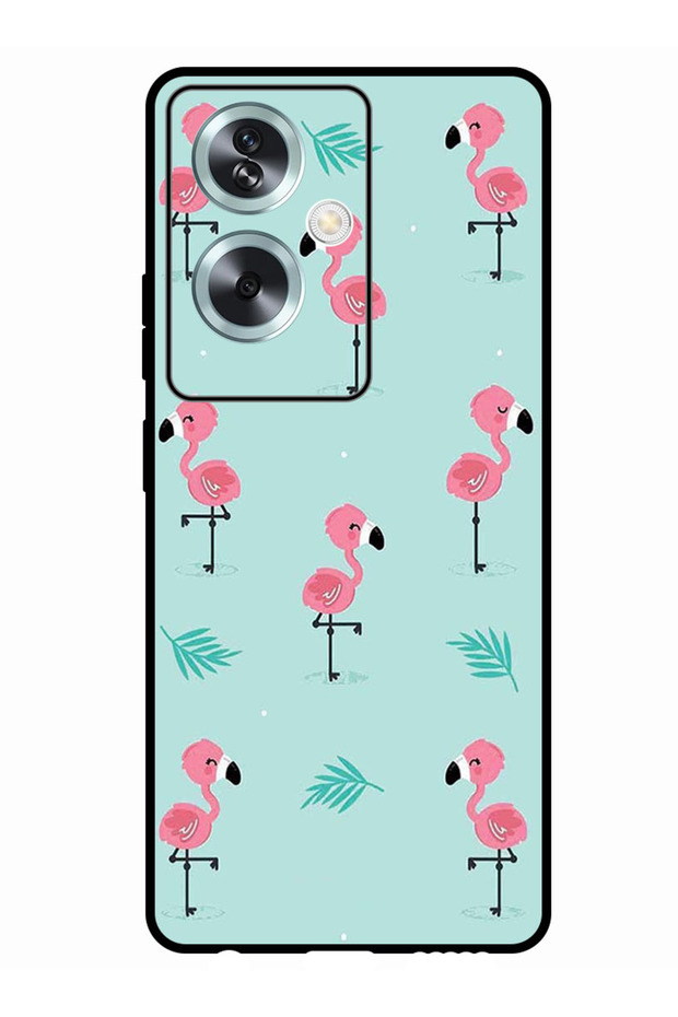 Protective Case Anti Scratch Shock Proof Bumper Cover For Oppo A79 5G Flamingo Pattern