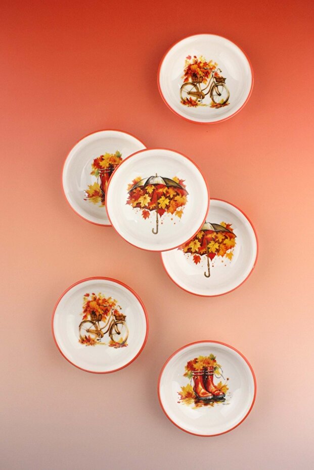 Oranj Fall 6 Pieces Porcelain Snack Bowl