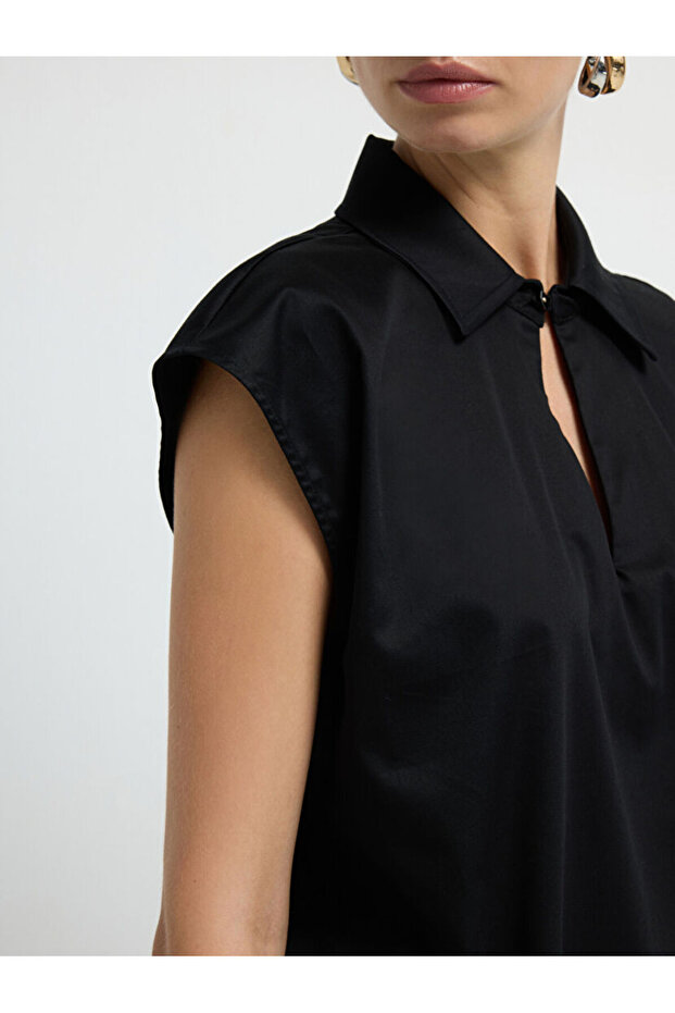 Yakalı Kolsuz Bluz - 3