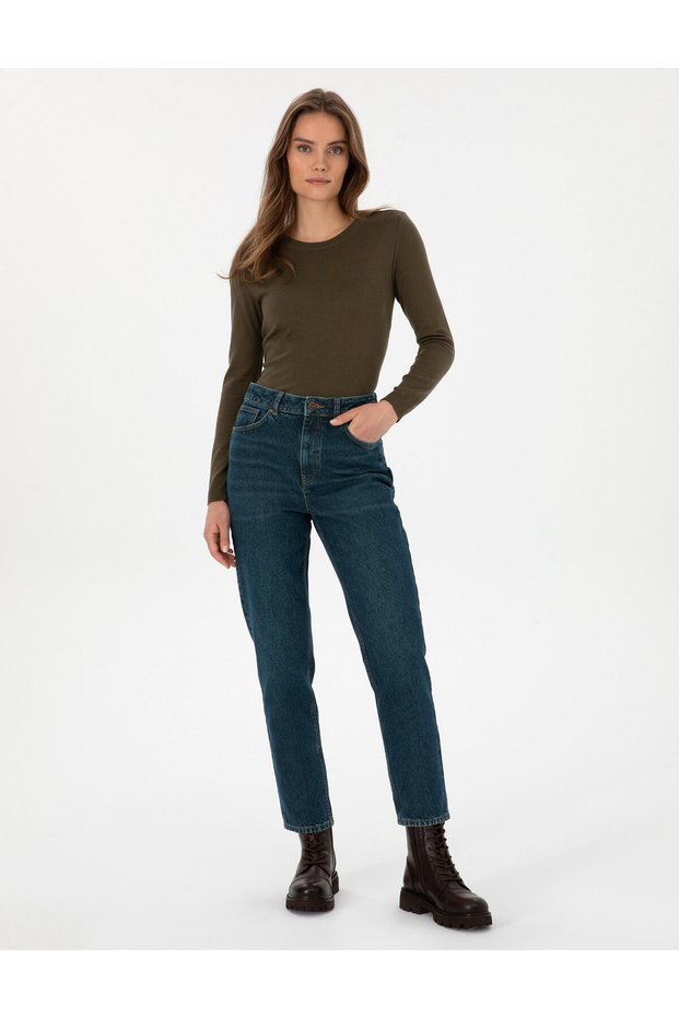 Mom High Waist Dark Indigo Jeans 50308396-Vr089