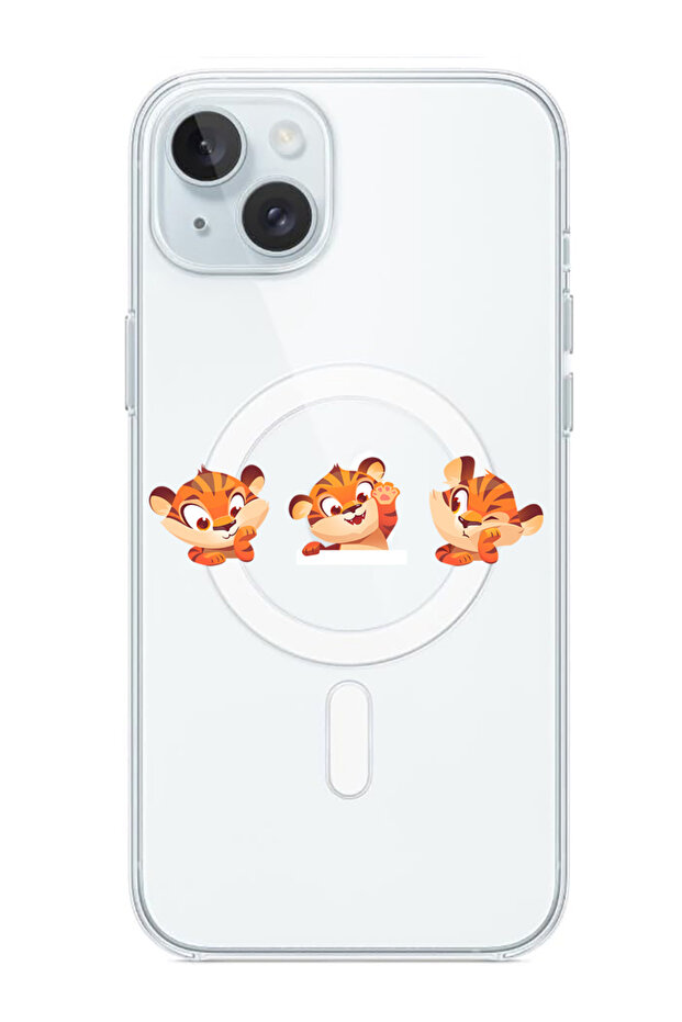 Case for iPhone 15 Plus 6.7-inch Compatible with MagSafe, Shockproof Phone Bumper Cover Cute tiger