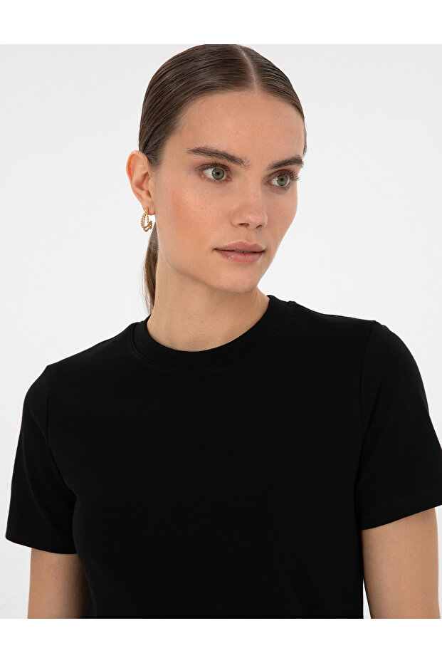 Siyah Regular Fit Basic Tişört 50310543-VR046 - 2