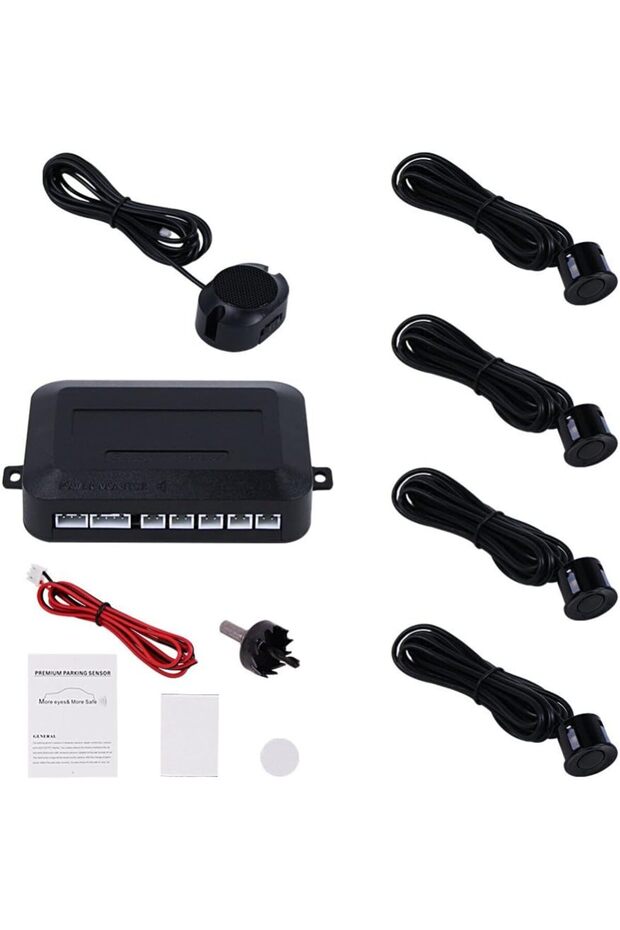 Car Reverse Backup Parking Sensor Radar System, Buzzer Beeps, Detection Distance:30~150Cm, - 4