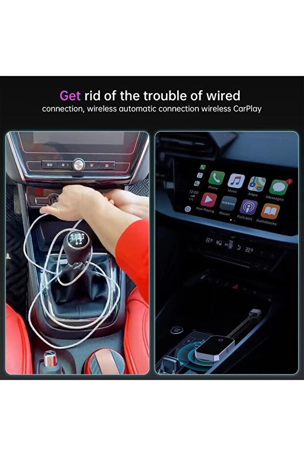 Wireless Carplay Adapter, Compatible Apple Iphone Android Auto 2--1 Bluetooth, Plug & Play, Wire - 2