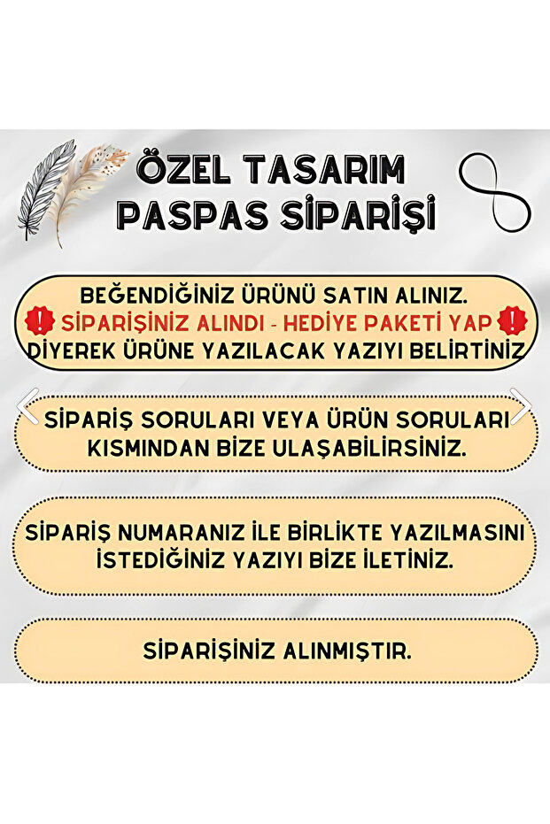 Modern Dijital Baskı - Popüler Kişiye Özel Tasarım Kapi Paspas 70x45cm - Dış Kapi Onu Paspasi - 5