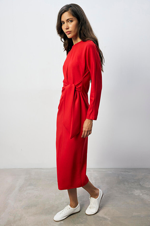 BAĞLAMALI ÇELİK ÖRME ELBİSE - 3