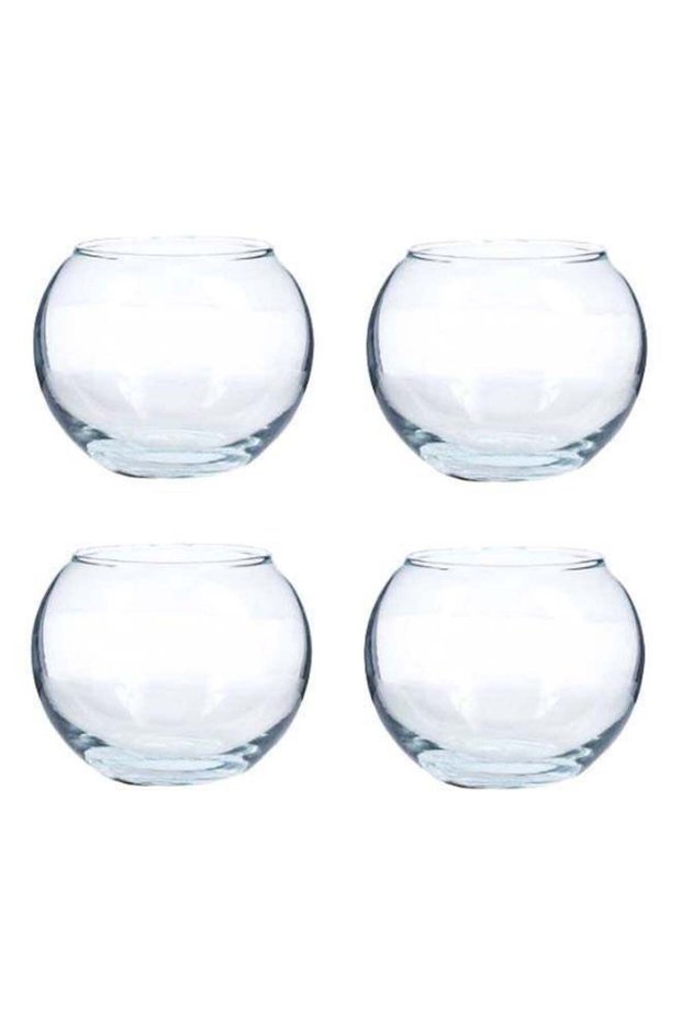 4-Piece Transparent Round Vase Set Clear 8 x 10centimeter
