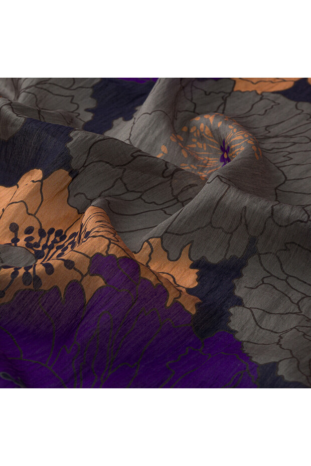Purple Gray Hydrangea Basket Scarf - 2