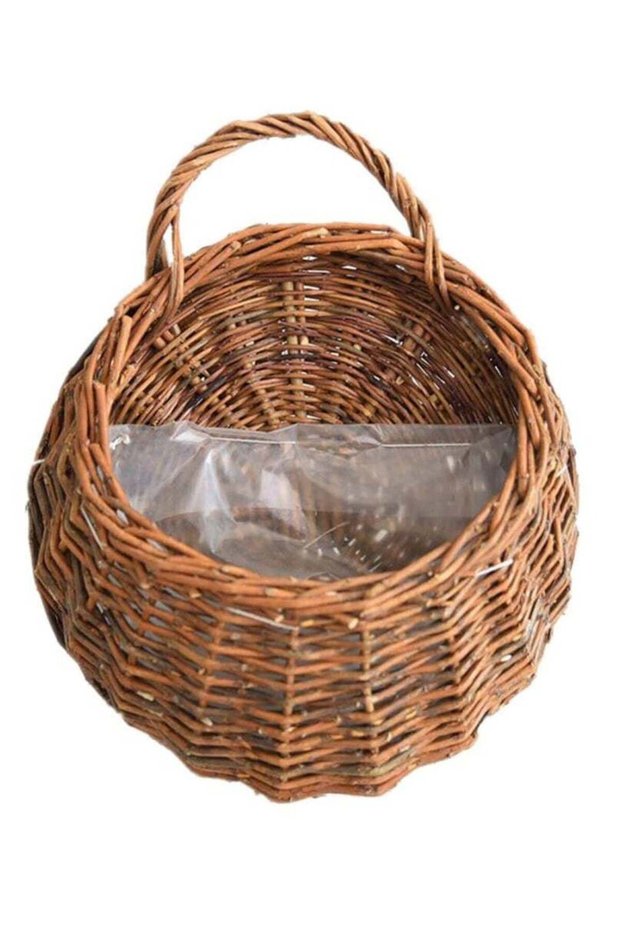 Rattan Planter, Wall Hanging Planter, Rattan Basket, Garden Pots, Wall Mount Vase for Vine Plants,