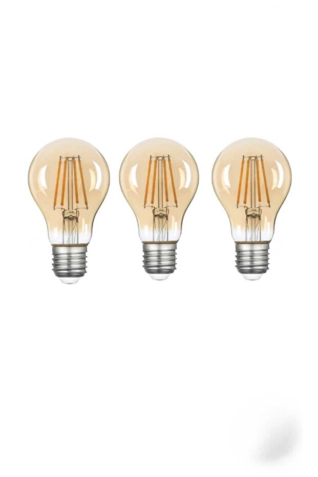 3 Adet 2500K Led Ampul E27 Sarı Işık ( A60 ) Yüksek Işık Gücü - 1