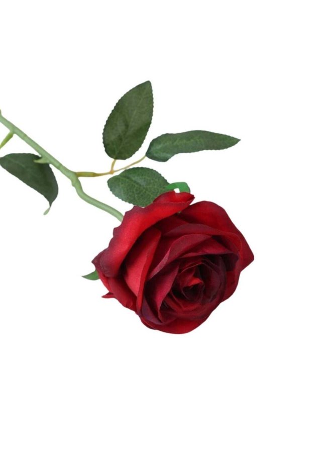 Pack Of 2 Silk Single Rose Lifelike Artificial Floral Beauty Claret