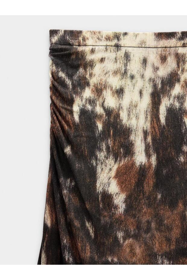 Hayvan Desenli Örme Uzun Etek - 7