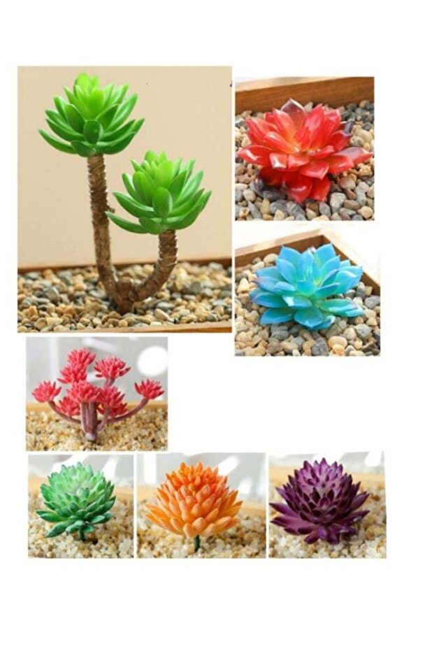 7 Packs Mini Artificial Succulent Plants Small Without Pot Artificial Plants For Home Decor Indoor