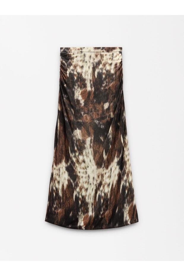 Hayvan Desenli Örme Uzun Etek - 6