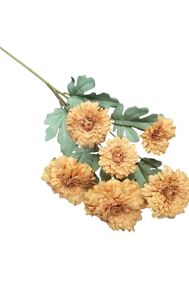 Pack Of 2 Seven Heads Artificial Flower Light Coffee