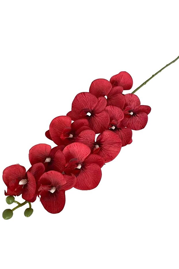 Artificial 11-Head Fabric Floral Decoration Red