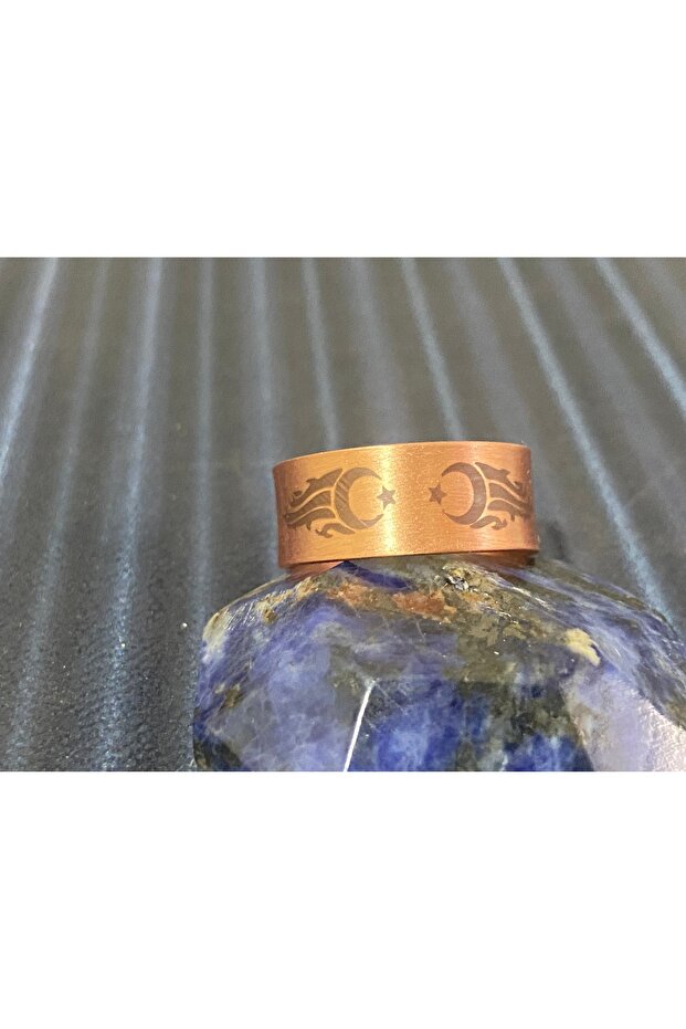 خاتم نحاسي بعلم تركيا على شكل لهب - 1