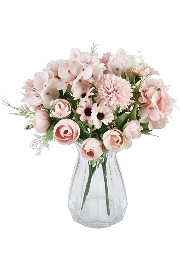 2-Piece Artificial Peony Bouquet Pink/Green