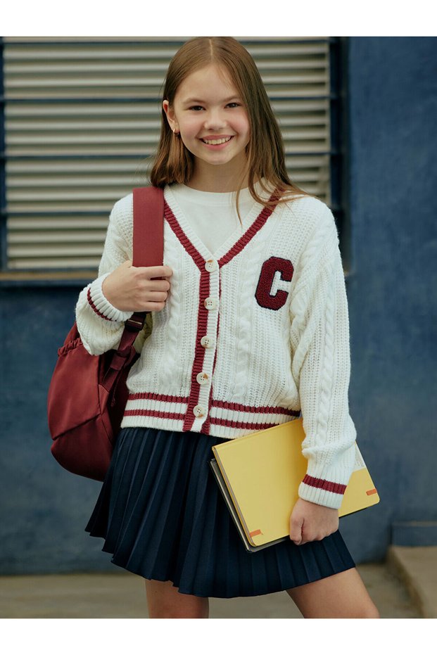 New Season V-Neck Girl's Knitwear Cardigan