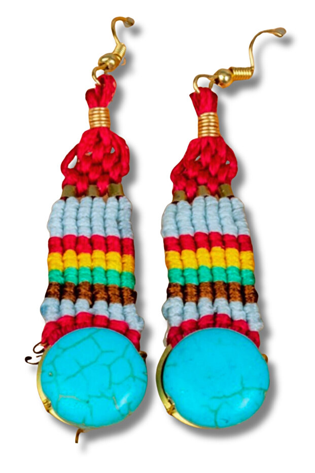 أقراط مكرامية طويلة على شكل حرف B - 1