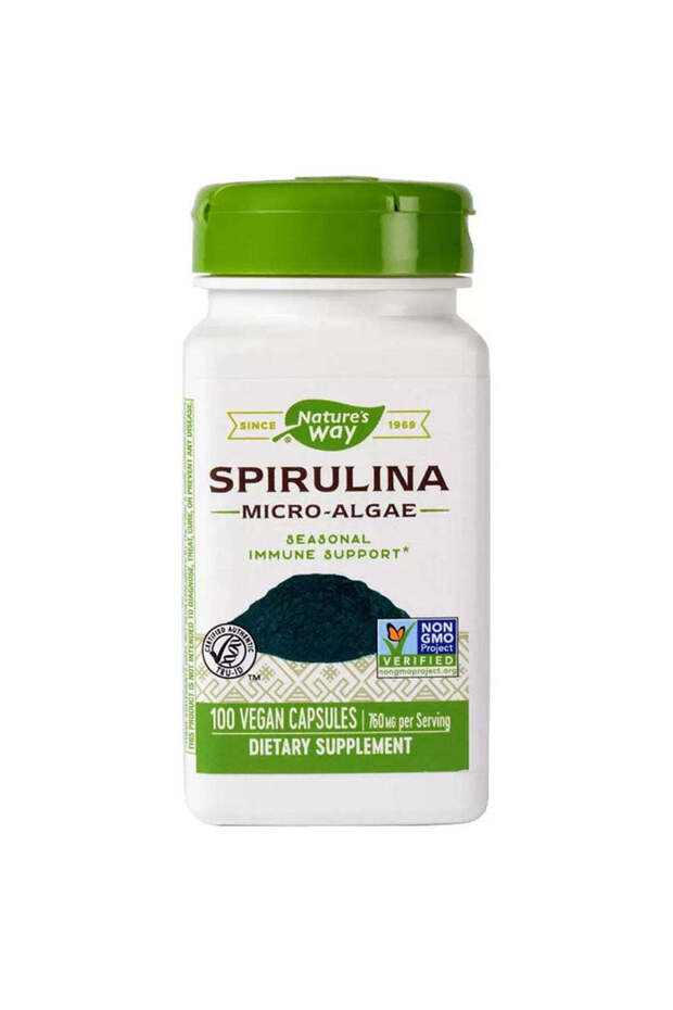 Spirulina Micro Algae 380mg, Natures Way, 100 Capsule, - 1