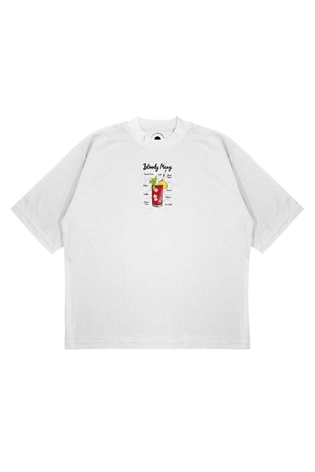 Unisex Oversize Bloody Mary Cocktail Printed Boxy Fit Thick Fabric (240Gsm) T-Shirt