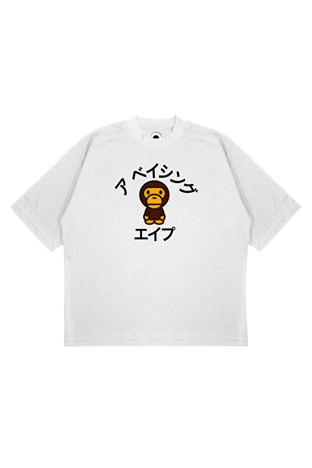 Unisex Oversize Baby Milo Japanese Printed Boxy Fit Thick Fabric (240Gsm) T-Shirt