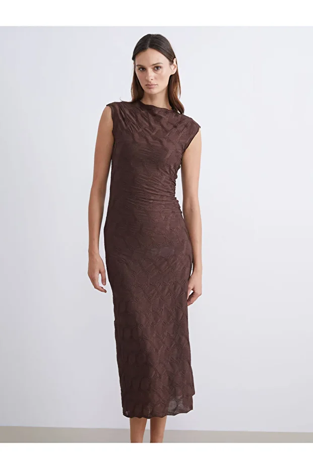Create Your Style with Uzg Store |   Turtleneck Patterned Dress - 2