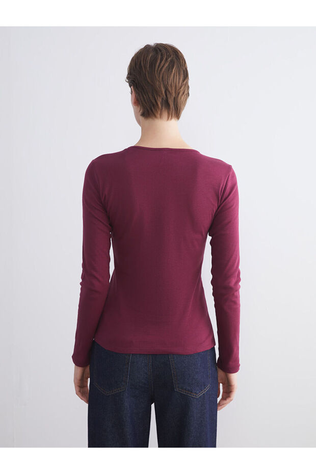 Bisiklet Yaka Kadın Tişört - 5