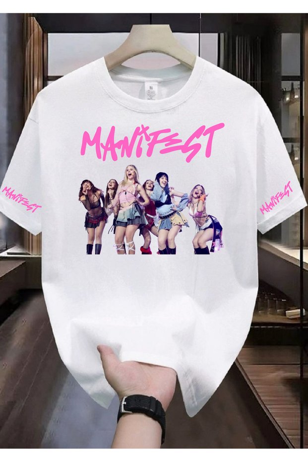 Manifest Group T-Shirt White Unisex 100% Cotton Breathable Fabric T-Shirt Front Back Printed