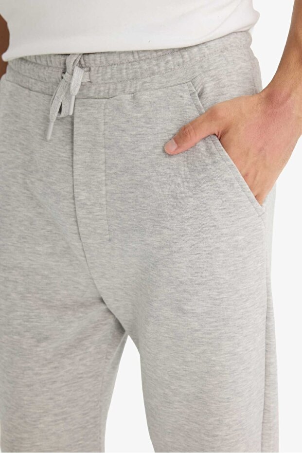 Regular Fit Basic Düz Beli Bağcıklı Düz Paça Cepli Eşofman Altı D6762AX25AU - 5