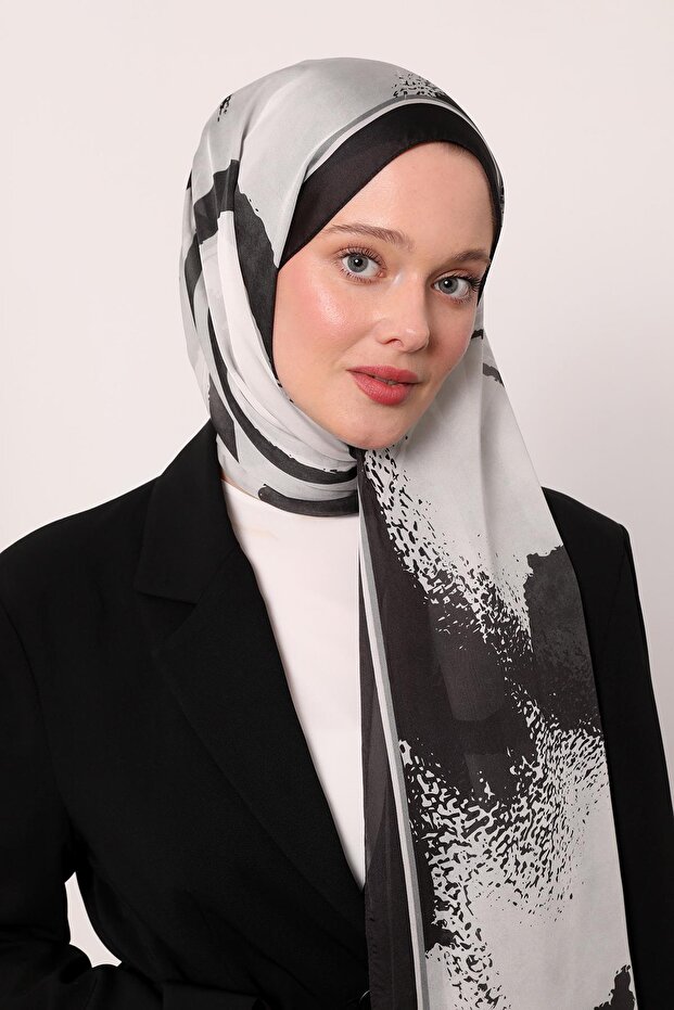 Hint İpeği Şal | Siyah - 2