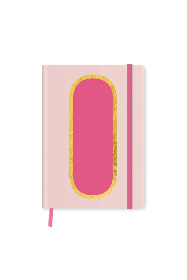 Notebook Monogram Letter Printed Elastic Hard Cover Lined Notebook 168 Syf - O