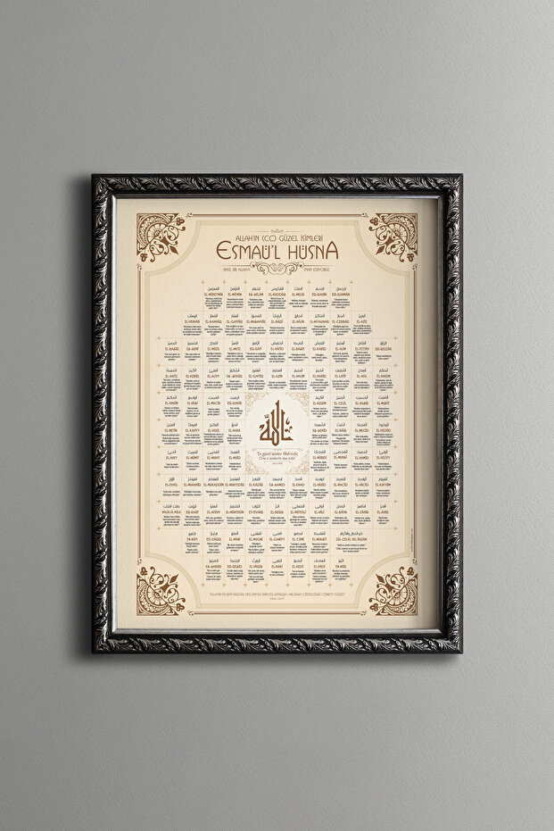 Esmaul Hüsna - إطار منقوش عتيق