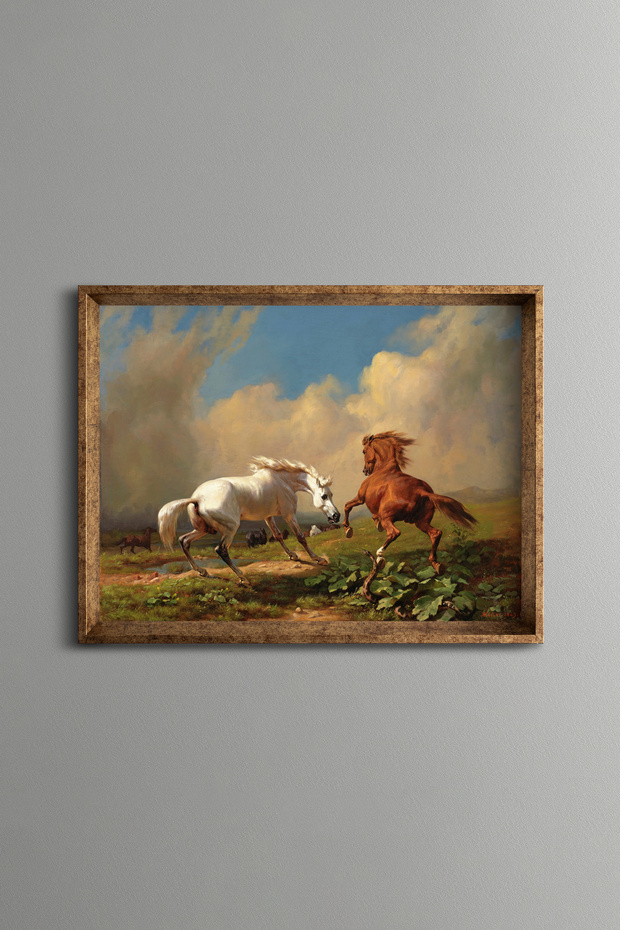 Horses - Vintage Patterned Frame