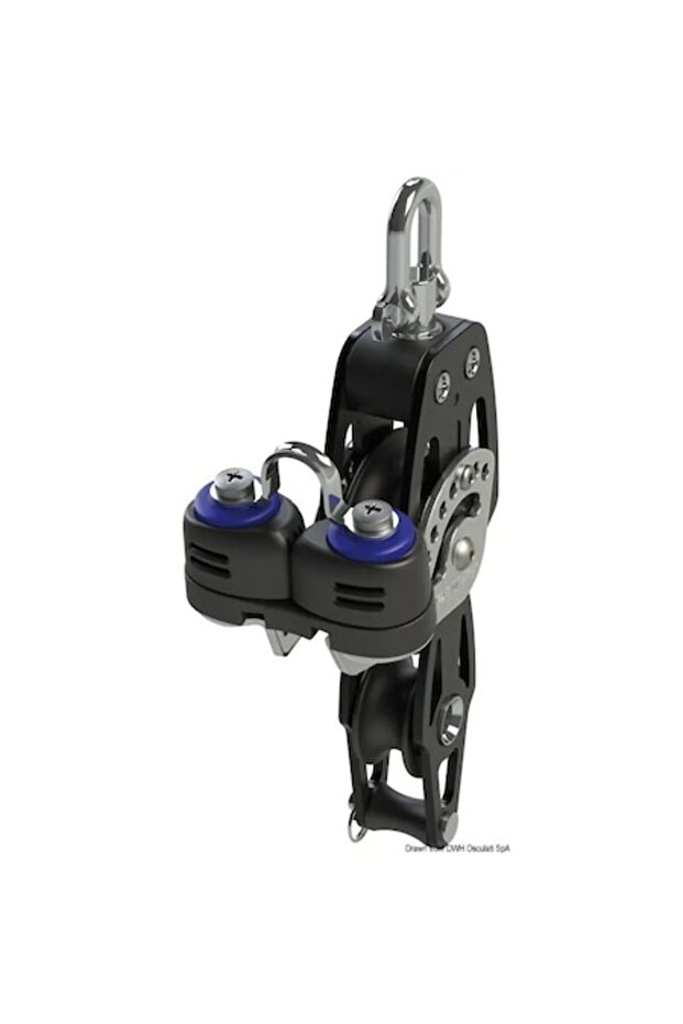 Double Pulley with Blocker and Stopper Lewmar, Diameter 72 mm, Max Load 2000 kg, for Ropes up to 14 - 1