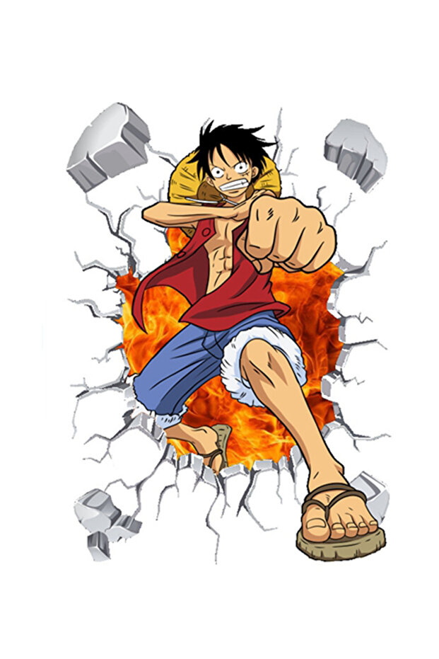 Anime Luffy Wall Sticker Multicolour 70x50cm
