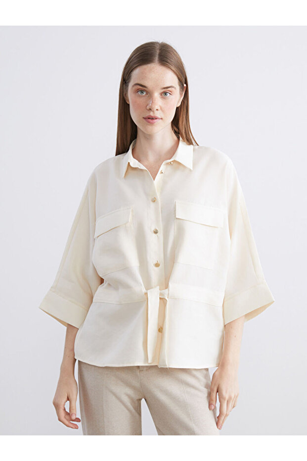Özmarka New Season White Oversize Women's Shirt
