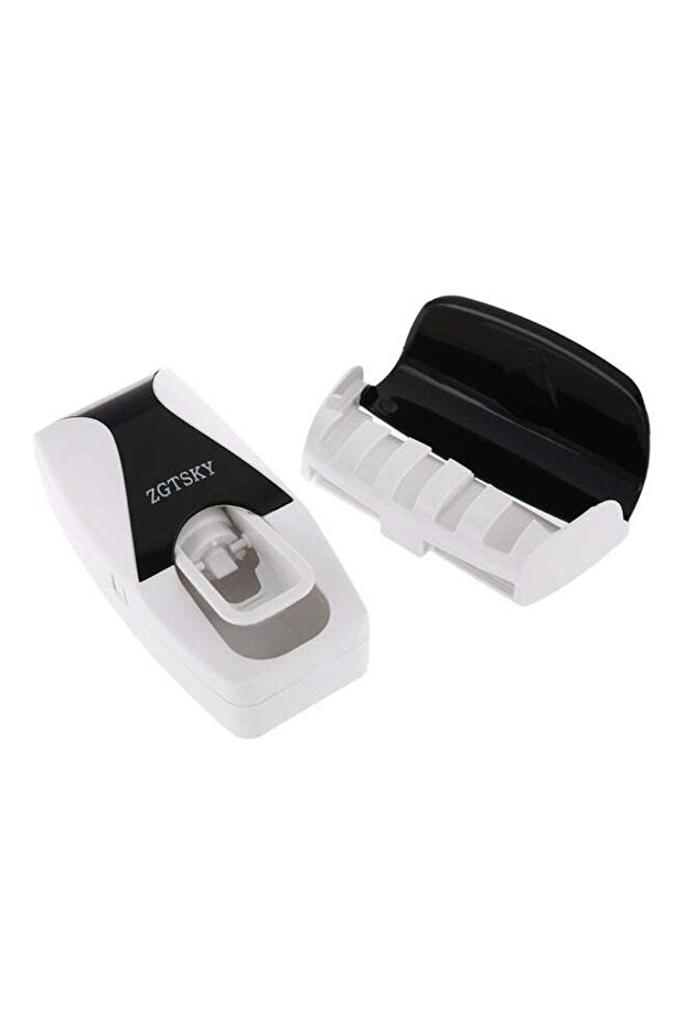 موزع معجون أسنان وحامل فرشاة أسنان مثبت على الحائط باللون الأسود - 1