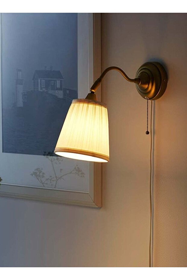 إضاءة حائط، نحاسي/أبيض - 1