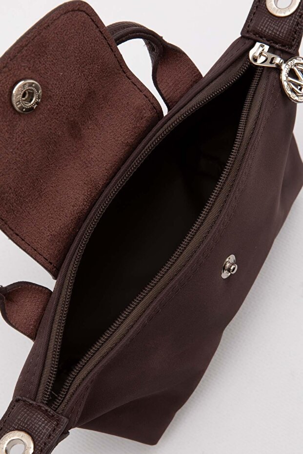 Camel Mini Boy Deri Kapak Detaylı El Çantası - 3